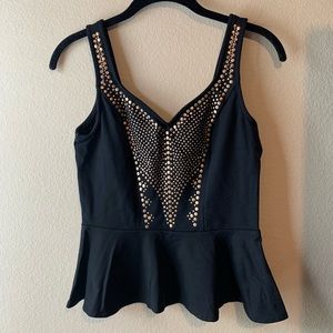 Bebe black peplum shirt